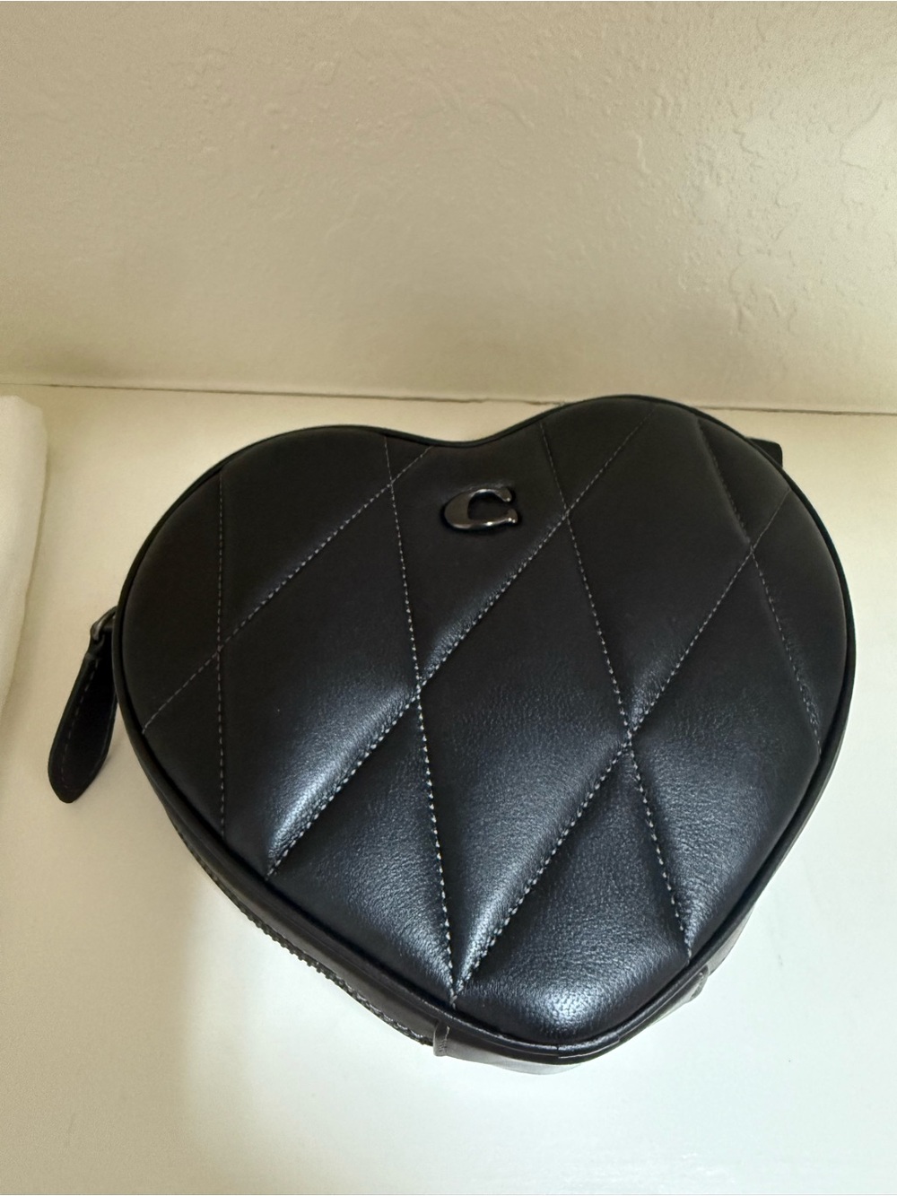 Coach Black Quilted Heart Crossbody Bag-authentic